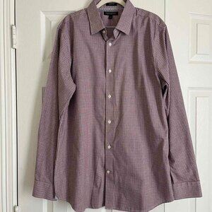 Men's Long Sleeve Checked Cotton Shirt Slim Fit by Banana Republic size L